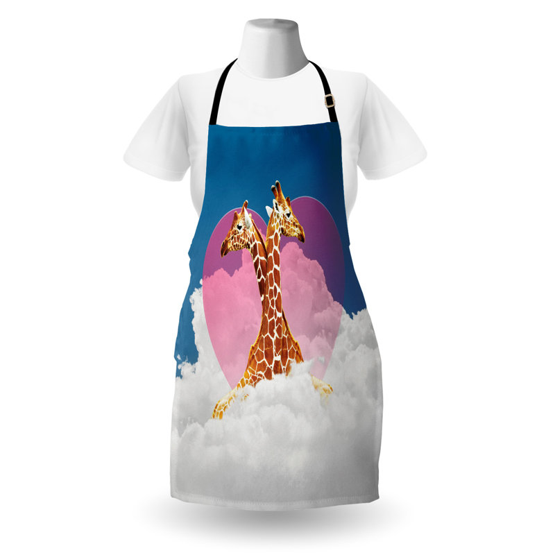 Multicolore, tablier animal unisexe, nuage de girafes romantiques, taille adulte