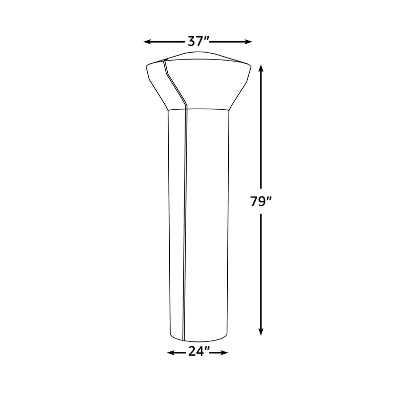 Fire Sense Pro Series Full Length Vinyl Cover For Patio Heater,10 Gauge Felt Lined With Zipper 34"-39", 36" D x 94" H