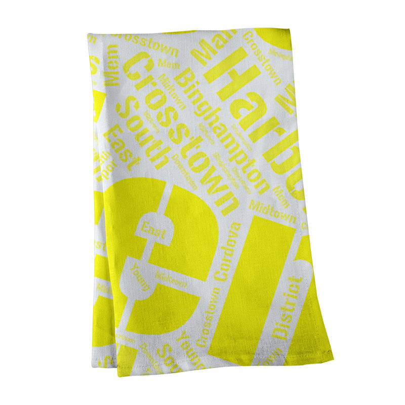 Cotton Tea Towel Kitchen Towel, Yellow, Memphis