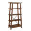Rockwell 72" Etagere Bookcase, 7 Tiers, Faux Rivet Details, Brown Wood Frame