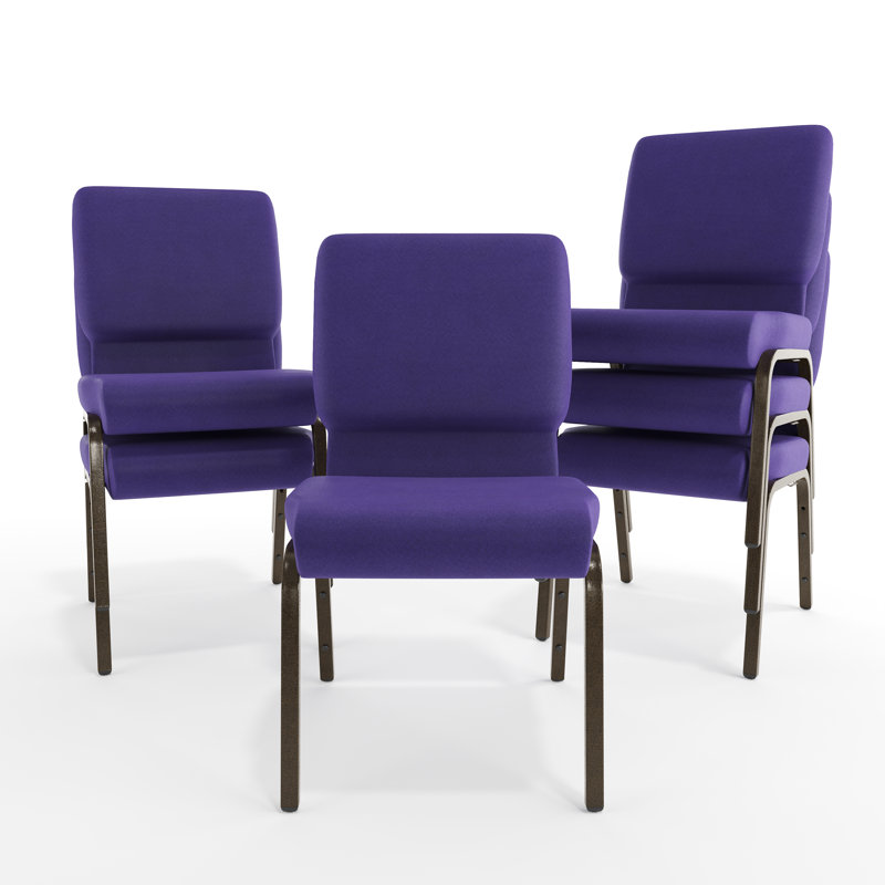 Chaise d'église empilable en tissu 18,5 po Rayleigh, Mauve