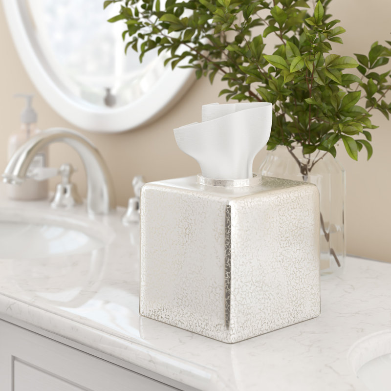 Winona Mercury Glass Tissue Box Cover