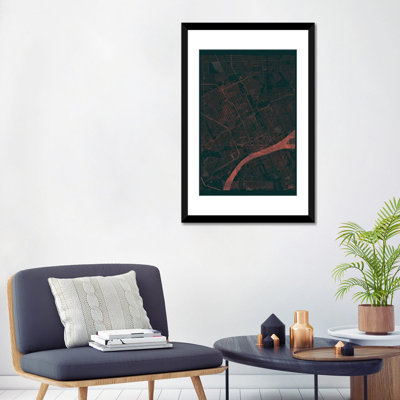 « détroit infrared urban blueprint map », reproduction d’impression sur toile
