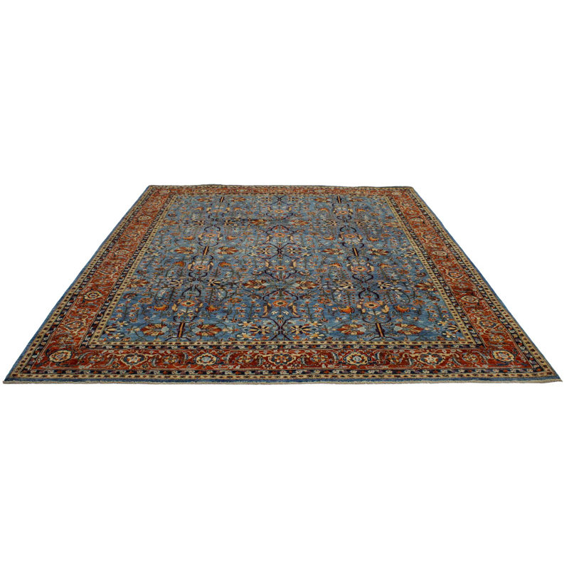 Tapis bleu et rouille 9 x 12