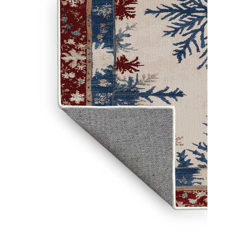 Machine Washable French Beige Area Rug, Square 3'