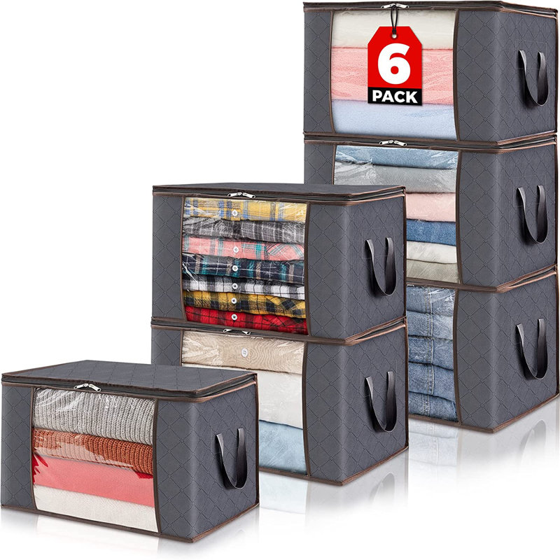 Ensemble de rangement en tissu sous le lit, 6, H 19 po x l 14 po x P 8 po