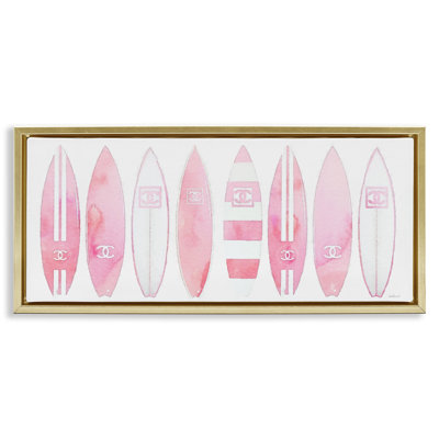 Nautical Glam Fashion Surfboards  Floater Canvas Wall Art by Amanda Greenwood