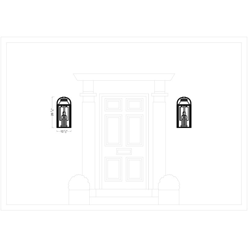 Applique murale texturée noire 4 lumières Mcneal, H 26,88 po x l 12,5 po x P 10,88 po