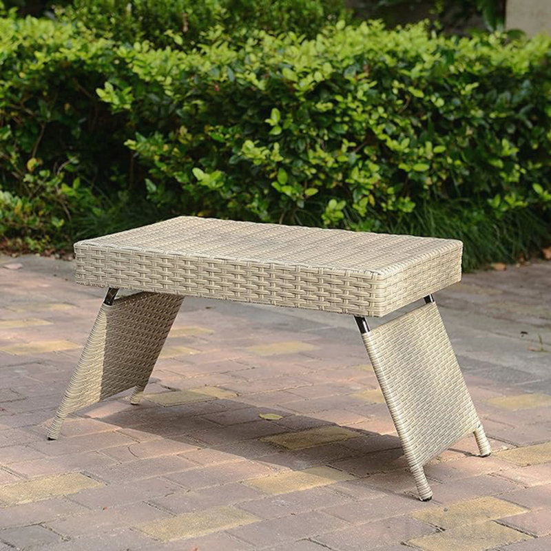 Table pliante, osier portable, gris