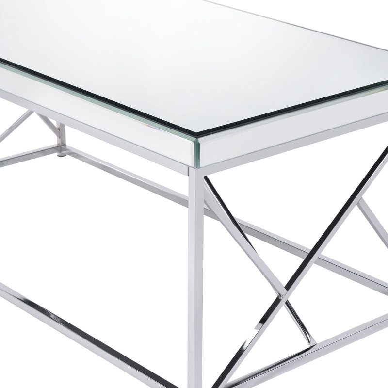 Flori Glass Top Coffee Table, Chrome