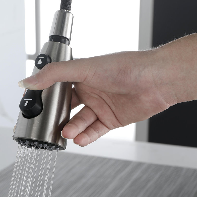 KISRAIS Kitchen Faucet, Brushed Nickel