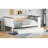 Wood Daybed With Storage Shelves, Upholstered Backrest,USB And Trundle-1222165021