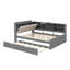 Practical Platform Bed With Pull Out Trundle Shelving Units And Storage Headboard-69405695