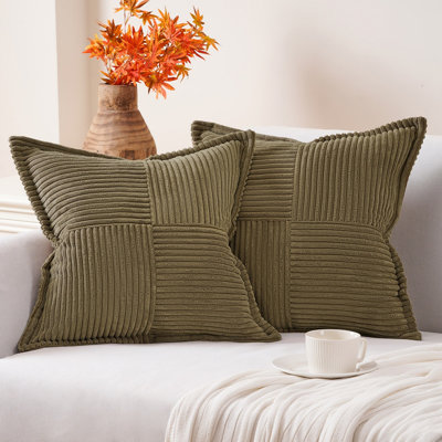 Housse de coussin carré en velours côtelé
