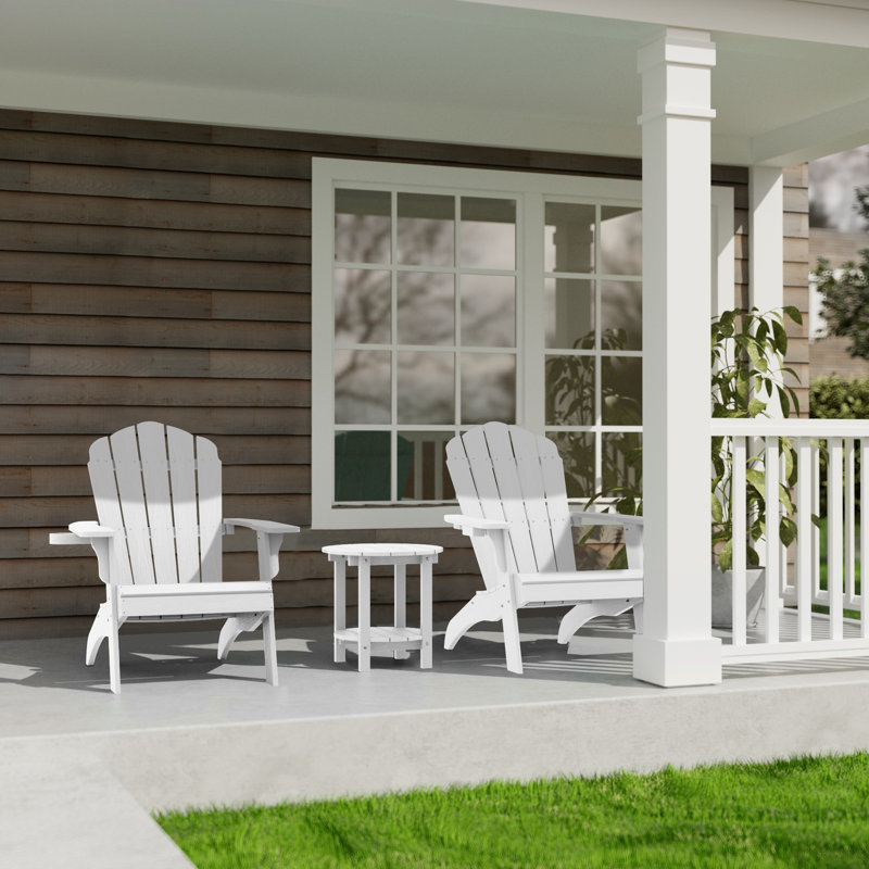 Oversized Adirondack 3 Piece Seating Group, White