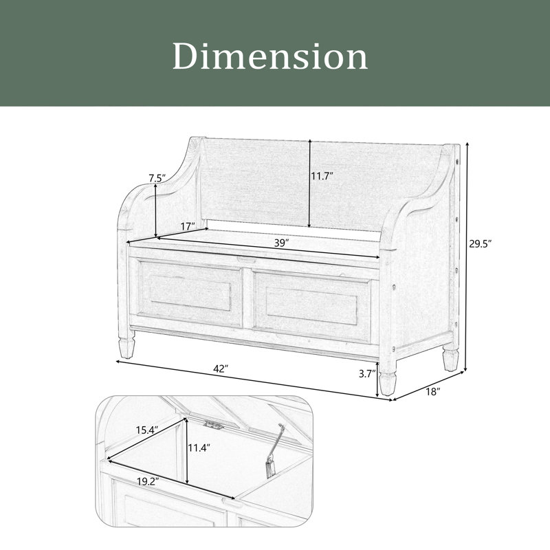 Banc de rangement Caellan, Blanc