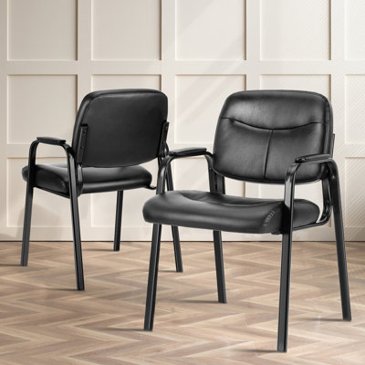 Chaise d'invité en cuir avec bureau rembourré, réception, conférence et salle d'attente