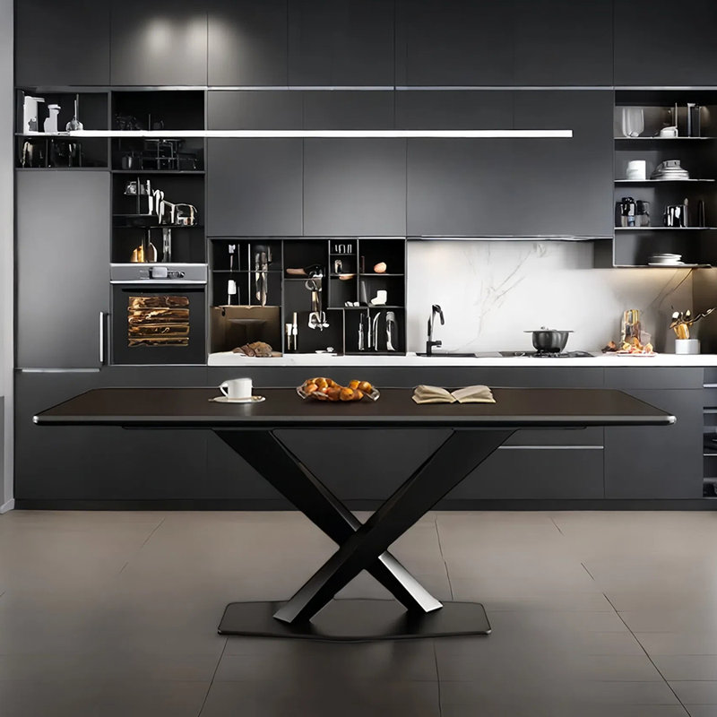 Table de salle à manger moderne et minimaliste, H 29,52 po x L 70,86 po x l 35,43 po