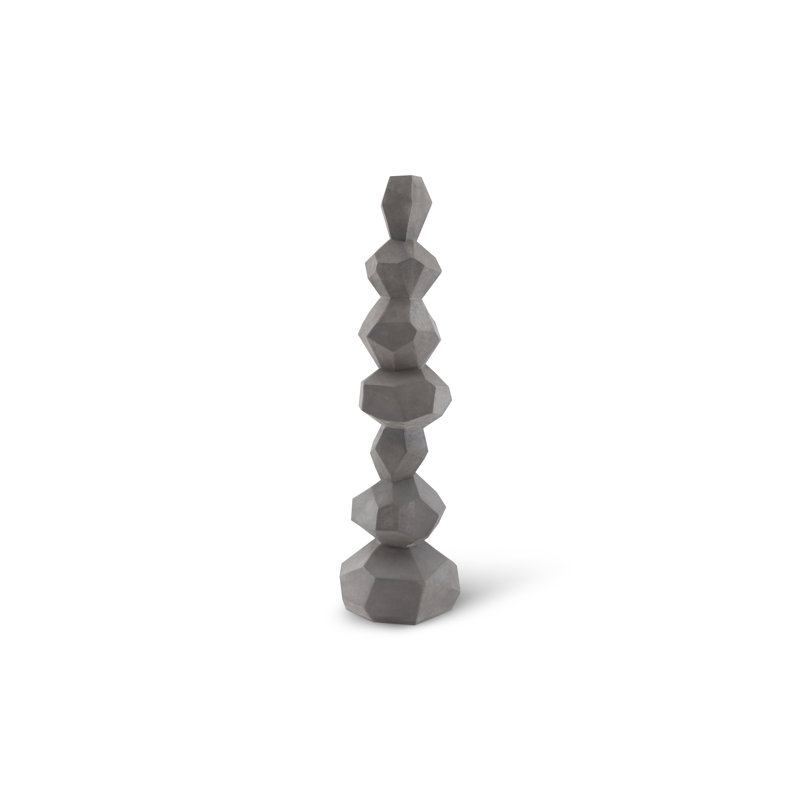 Faceted Rock Column Sculpture