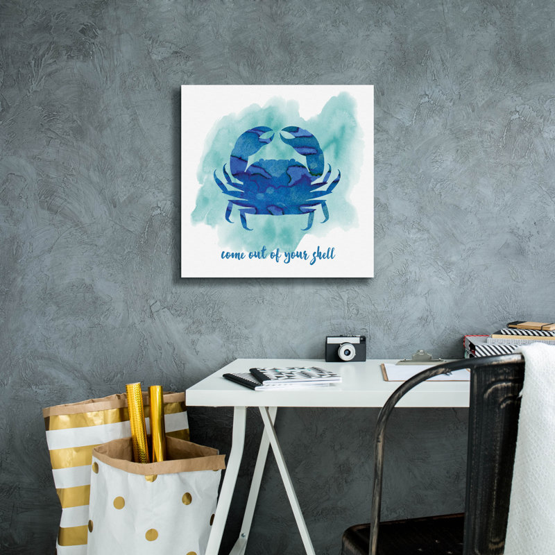  «Crab 3» par Erin Clark, art mural sur toile, 12 po x 12 po, H 18 po x l 18 po x P 0,75 po