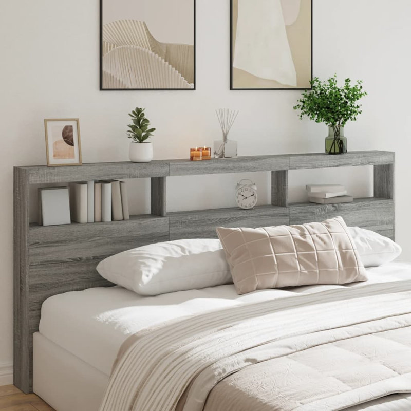 Cedria Headboard, Extra Large Double - 200 x 220 cm, Grey Sonoma