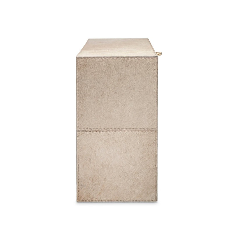 Watusi Cream Cow Hide Console Table