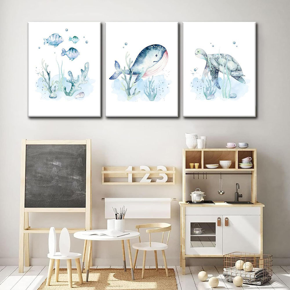 Bloomsbury Market Ocean Nursery Decor, Set Of 3 Boys Room Sea Animal ...