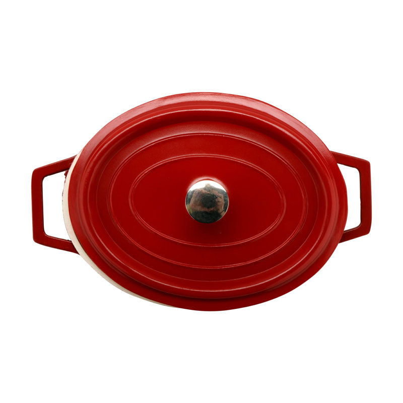 GET Cocotte ovale antiadhésive en fonte d'aluminium, Rouge, 0,375 pte