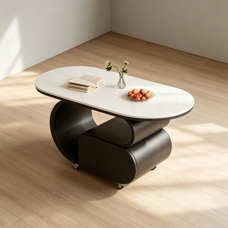 Table basse moderne et luxueuse haut de gamme, H 19,68 po x L 35,43 po x l 17,71 po, Noir