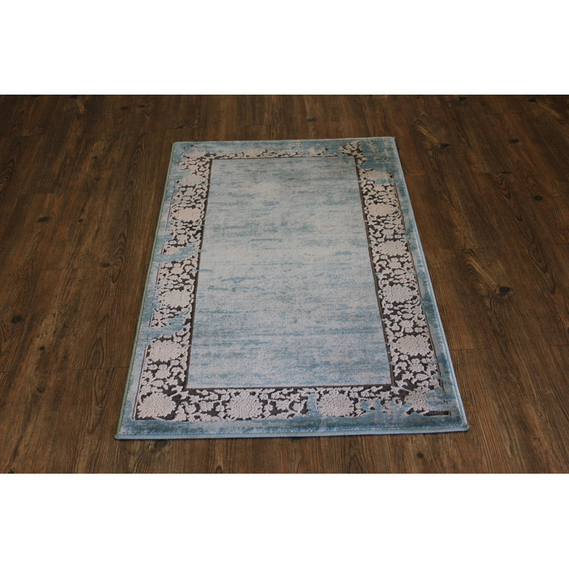 Tapis intérieur / extérieur bleu Straka, 3 pi x 5 pi