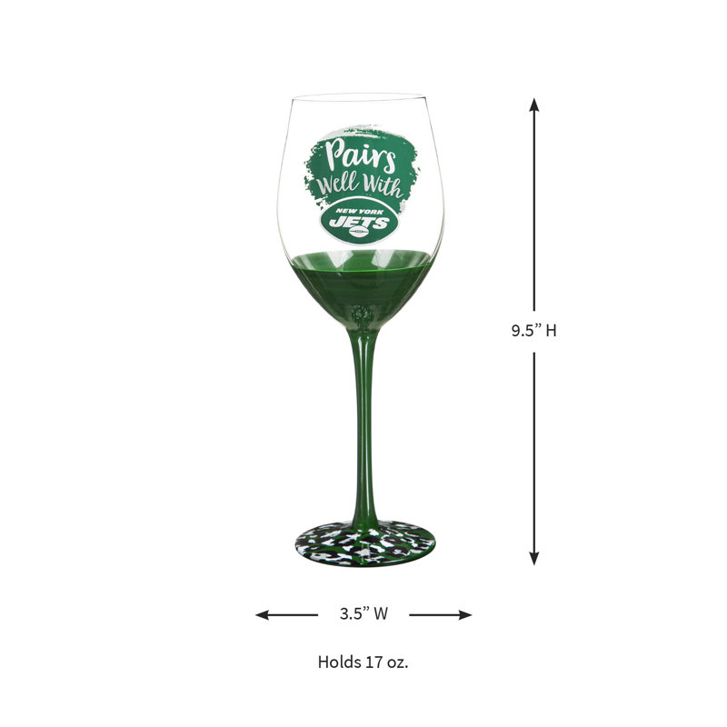 NFL 17 oz. Verre à vin avec boîte-cadeau, New York Jets