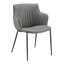 Table de salle à manger 79 "Adara en noir et 6 fauteuils Krishaang en gris-1197971225