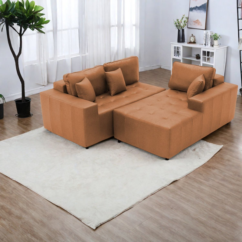Canapé modulaire en L en similicuir pour la maison