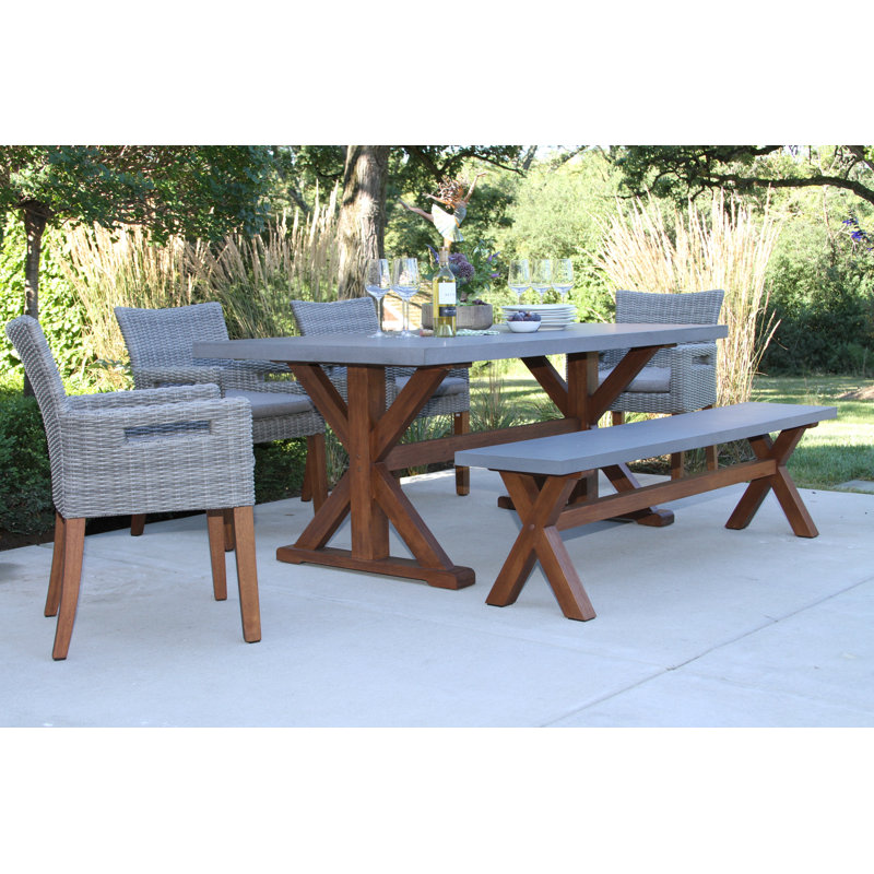 Banc de pique-nique en bois Fleur
