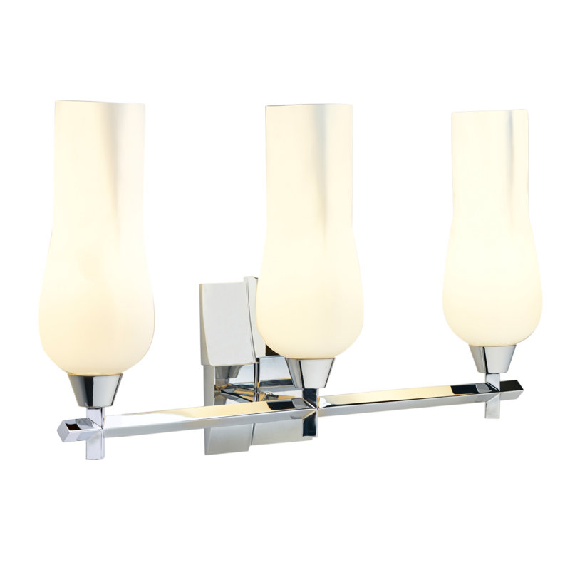 Éclairage pour salle de bain 3 lumières Fleur 25,25 po - Chrome, H 13,88 po x l 25,25 po x P 25,25 po, Trois lumières