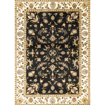 Classic All - Over 2 Ft. X 3 Black Area Rug, Polypropylene, For A Stylish Interior Space Timeless Pattern, Adds Refinement To Room