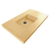 Newterra Concrete Handmade Rectangular Console Bathroom Sink