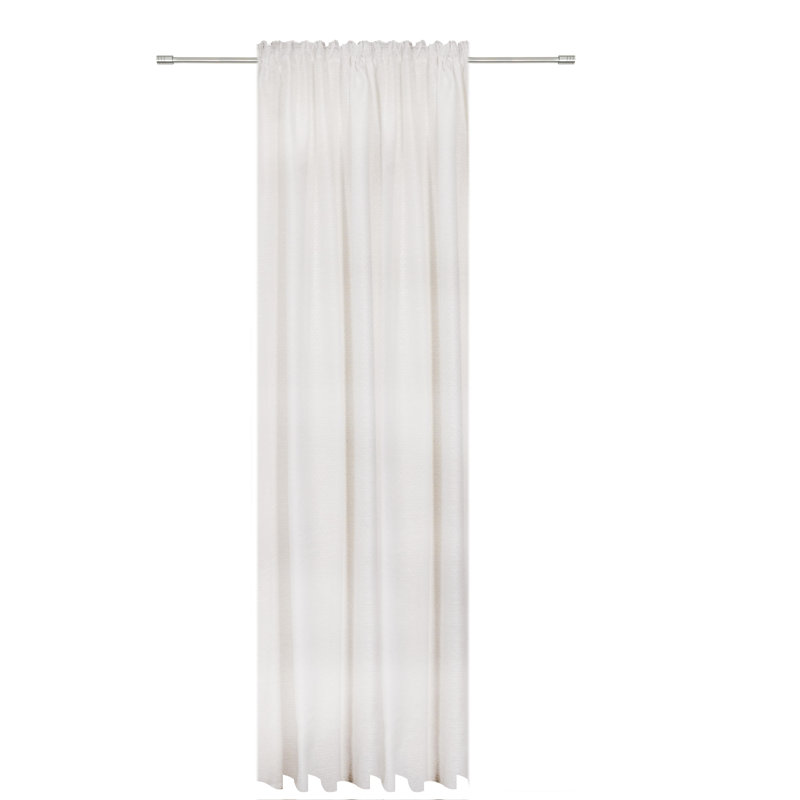 Cap Noble Tab Top Semi Sheer Single Door Curtain, White
