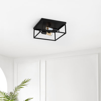 Plafonnier encastré en fer 2 lumières Dunne