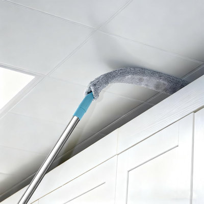 Duster en microfibre extensible, doux et flexible, nettoyant pour crevasses sous le lit, sous les meubles et dans les coins, avec poignée longue de 37,4 à 51,2 pouces