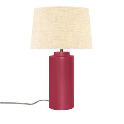 Luminance - Tower Ceramic Portable Lamp - Cerise - Cream