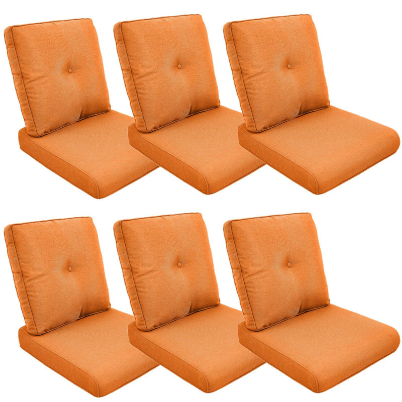 Coussin de siège / dossier d'extérieur Schutt, 6 coussins de siège / dossier, Orange