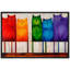 «Vibrant Colorful Companions Bold Spectrum Cat Abstract Animals Modern Art» sur-98179649-98179647
