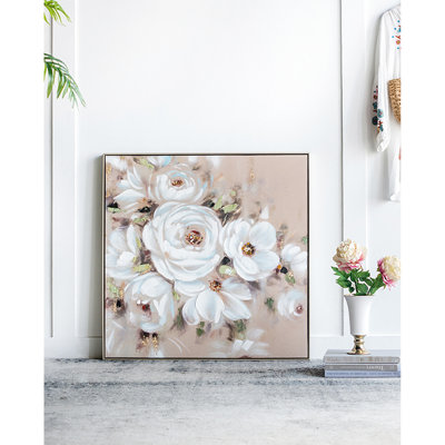 36.2X36.2X2 Inches Flower Canvas Print, Decorative For Living Room, Kitchen, Office Interiors Square 36" X Print Decorative, Adding Elegance To Home D