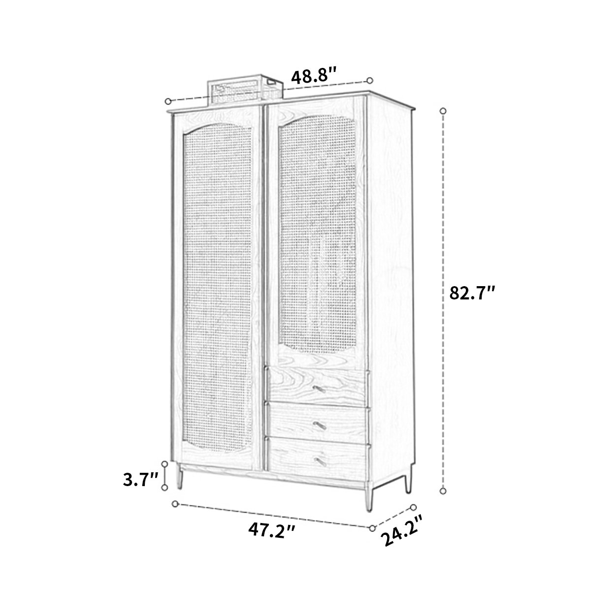 Nordic modern simple home bedroom retro wardrobe
