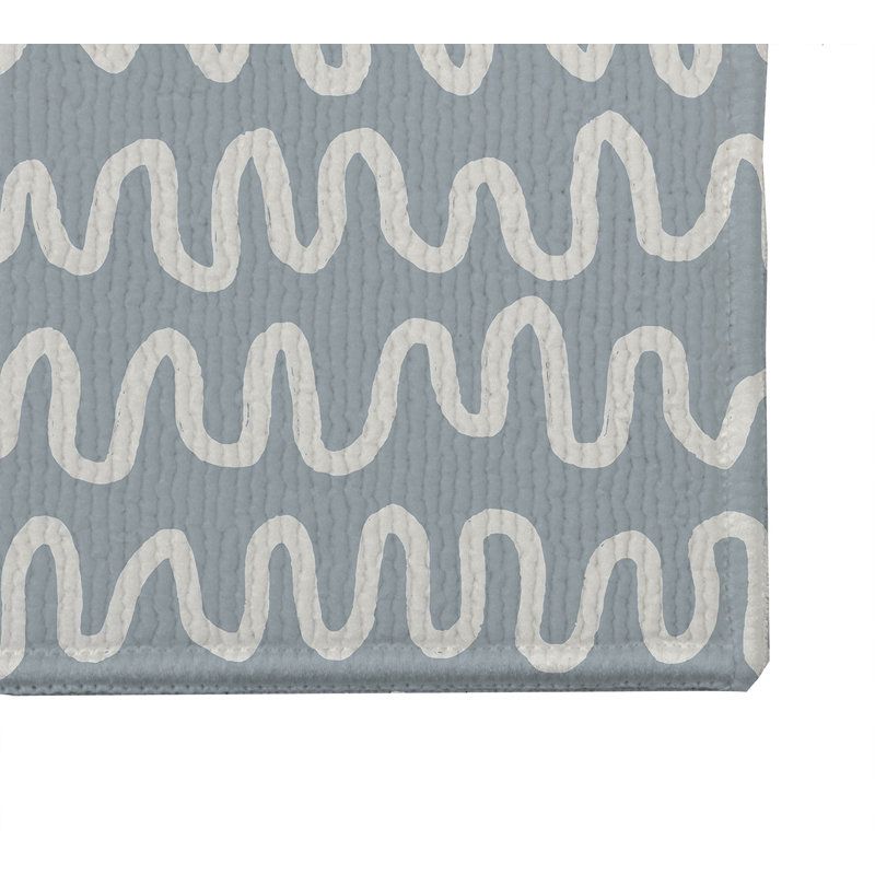 Wiggle Stripe Outdoor Doormat, 17" W x 24" L, Slate Blue/Blue