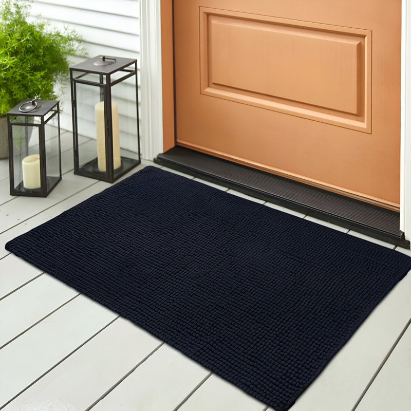  Non-Slip Indoor Door Mat, 50cm W x 80cm L, Black