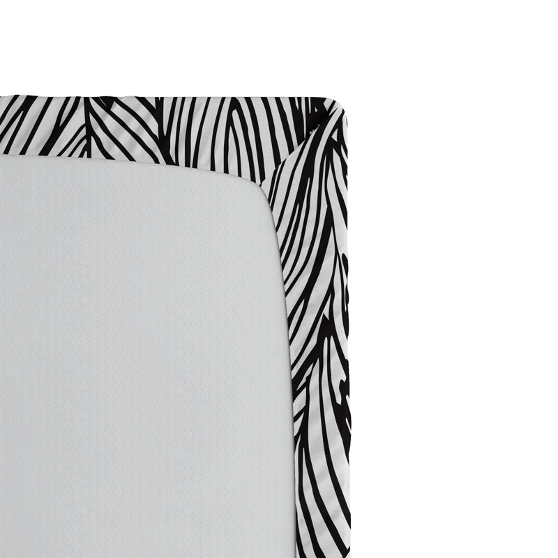 Ambesonne Fitted Sheet 2-Pack, Charcoal Gray/White Floral, Full Fitted Sheet