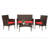 4 Pieces Outdoor Patio Furniture Sets, Rattan Patio Table And Chairs Set With Soft Cushion And Coffee Table-2010799925