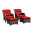 Chaise de patio avec coussins et repose-pieds Netta-129077751